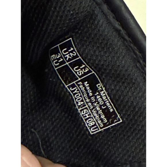 Dr Martens Boots Kids 1460 Pascal Mono Black Zip Docs 8 Eye Unisex Shoes Sz 13​ - Picture 8 of 8